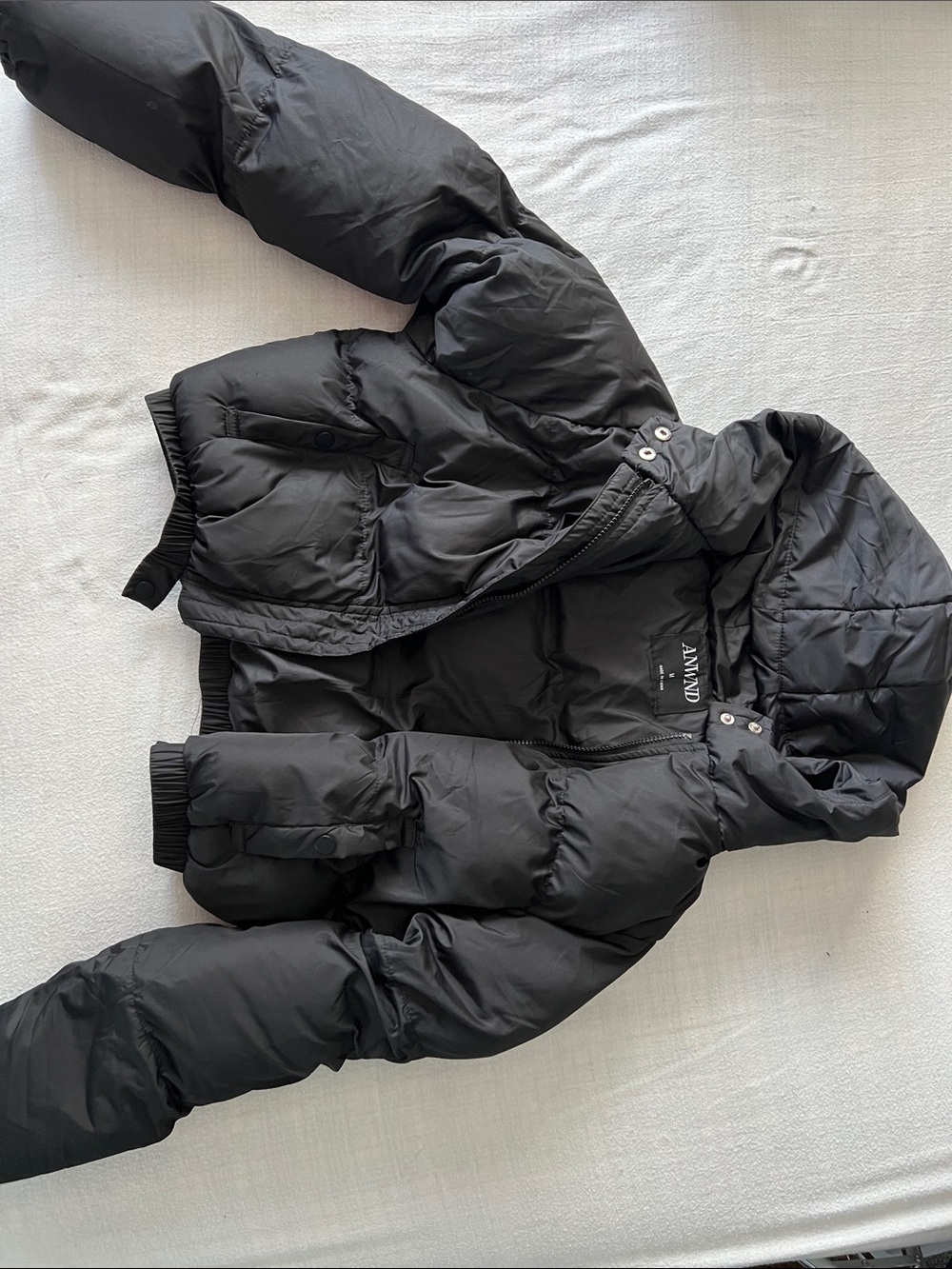 Women's Black Hooded Puffer Jacket